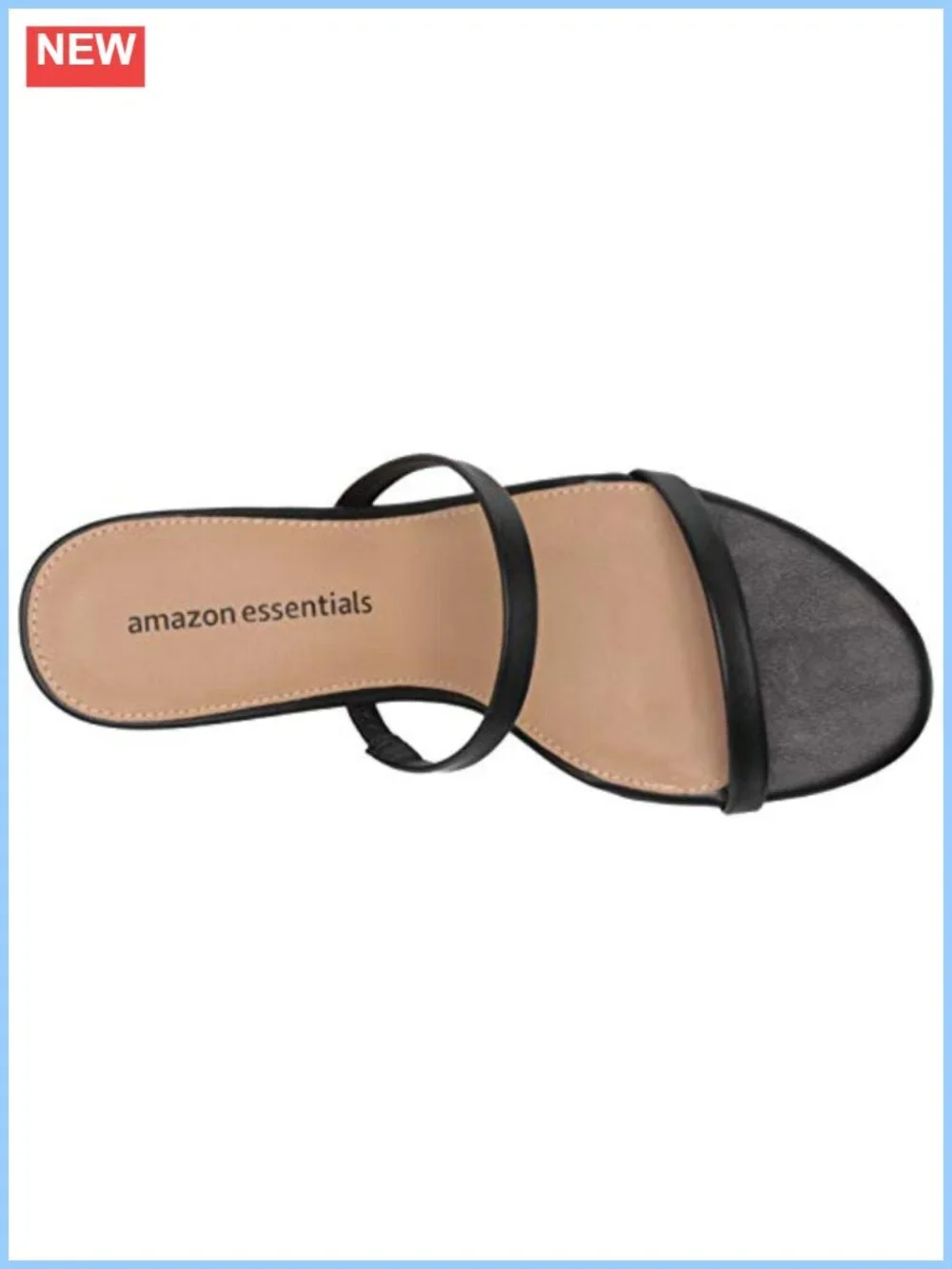 Women's Thin Two Strap Block Heel Sandals with Memory Foam Insole